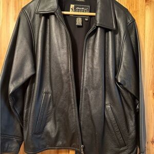 Eddie Bauer Black Leather Bomber Jacket